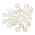thumbnail image 1 of 25 Pcs Botones de concha, botón de madreperla de 4 agujeros de 11.5mm, botones de costura, blanco, 1 of 7