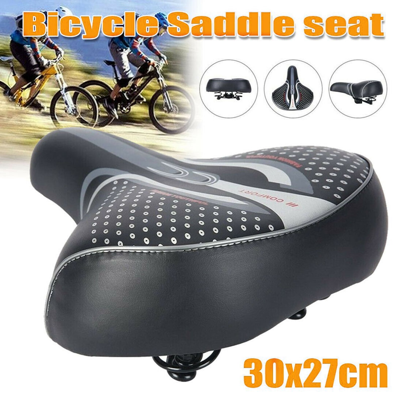 Man & Women Bike Seat Breathable Mountian Bike Seat Conforms to Ergonomic Design Shock Absorption and PU Leather Bike Waterproof Skidproof seat Suitable for Road Cycling and Mountain Biking 
