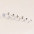 thumbnail image 5 of Ear Studs Anti-allergic Cubic Zirconia Stainless Steel 3 Prong Design Earrings For Daily Life, 5 of 5