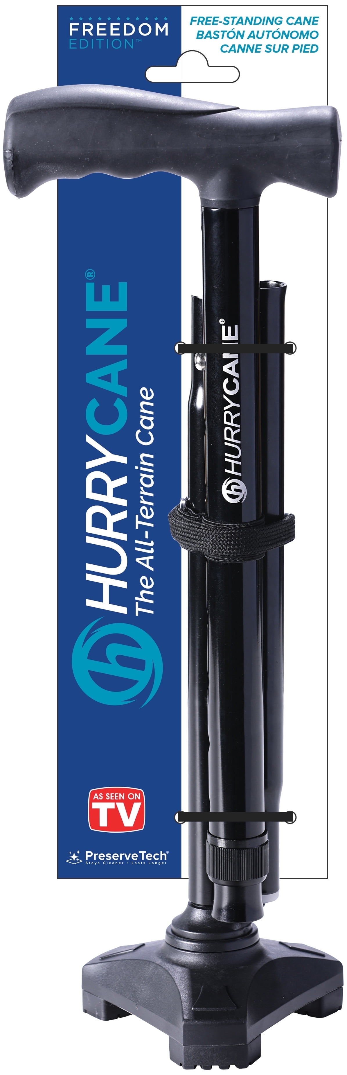 HurryCane Freedom Edition Walking Foldable Cane, Adjustable