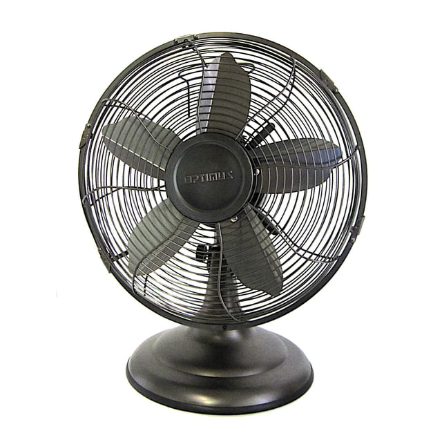 Ventilador de mesa Optimus F-6212A, 3 velocidades, 60 W, 30 cm, portátil, retro