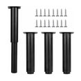 thumbnail image 1 of 4 Pcs Pieds de Meuble Ajustables 18-30 cm Pieds de Sofa en Métal avec 16 Vis Pieds de Meuble en Métal Noirs Pieds de Lit en Métal pour Table Chaise Armoires Pied de Sofa, 1 of 5