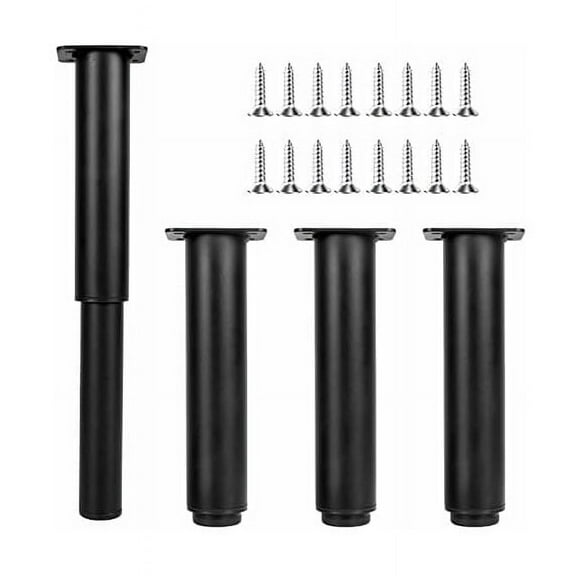 Pieces Adjustable Furniture Legs 18-30cm Metal Sofa Legs with 16 Screws Black Metal Furniture Feet Metal Bed Legs for Table Chair Cabinets Sofa Leg