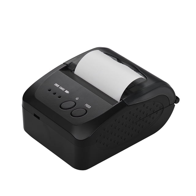 Riwcyla 5809DD Portable Thermal Printer Wireless Thermal POS Receipt Printer with 2000mAh Rechargeable Battery USBBT Mobile Printer ()