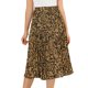 thumbnail image 1 of Allegra K Disfraz De Navidad Para Mujer, Estampado De Leopardo, Elástico, Wasit, Columpio, Fruncido, Plisado, Falda Midi Marrón claro XS, 1 of 6
