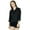Black, variant on Bimba Women Black custom Shirt Casual Top 3/4 Sleeve Formal Button Down Blouse