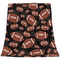 thumbnail image 3 of Brown and Black Football Sport Ball Throw Blanket Soft Bed Bedding Warm Cozy Plush Flannel Fleece Blankets Gifts for Kids Boys Teens, Sofa Couch Bedroom Home Decor, 50"x40", 3 of 6