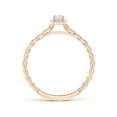 thumbnail image 2 of ANGARA Natural Diamond Halo Twisted Shank Engagement Ring in 14K Rose Gold for Women (Size-5x3mm| Color-G| Clarity-VS2) | April Birthstone, Anniversary, Jewelry Gift for Women | Natural Diamond Ring, 2 of 8