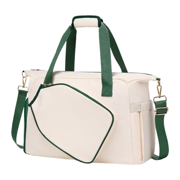 jinwen Sac pour Raquette de Pickleball Sac de Transport Sac à Main Sac Bandoulière Sac de Pickleball Fourre-Tout Blanc Vert