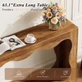thumbnail image 4 of Walsunny Farmhouse Console Table, 63 Inch Scalloped Industrial Wooden Storage Entryway Accent Table, Wavy Console Table for Living room, Rustic Brown, 4 of 8