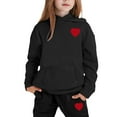 thumbnail image 4 of REDARER Heart Print Set, Plush Lined Hoodie and Joggers, Cozy Winter Kids Outfit for Boys and Girls,Size:8-9 Years, 4 of 4
