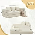 thumbnail image 2 of Aukfa Convertible Sleeper Sofa Bed King Floor Futon Couch for Living Room Bedroom, Chenille, Beige, 2 of 10