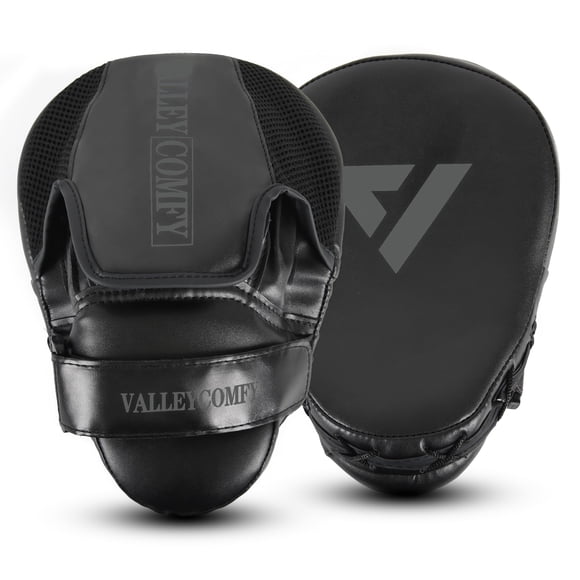 Guantes de boxeo Boxing Focus Valleycomfy de piel curvada, color negro
