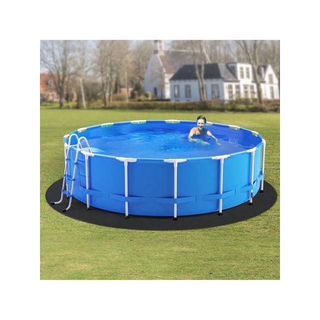 15ft Round Pool Liner Pad, Pool Liner Pad For Above Ground Swimming Pools, Extra-Thick Pool Mat, Prevents Punctures, Recy Cled Geotextile Material Underlayment Pad, Extend Liner Life