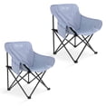 thumbnail image 1 of Silla Plegable para Camping Pesca Playa y Exteriores de Lona Impermebale Ligera Silla para Exterior Ergonomica con Estructura de Acero y Funda Transportadora Set de 2 Sillas (Azul Grisaceo), 1 of 5