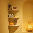 thumbnail image 3 of WELLAND Floating Corner Shelves Wall Mounted Display Shelf Set of 3 for Bathroom, Bedroom, Living Room, Kitchen, Office and More, 3 of 6