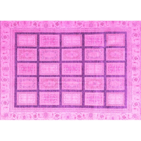 Ahgly Company Indoor Rectangle Abstract Pink Modern Area Rugs, 6' x 9'