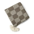 thumbnail image 4 of Fennco Styles Checkered Knit Throw Blanket with Tassel 50" W x 60" L – Brown Geometric Pattern Lightweight Blanket for Indoor Outdoor, Couch, Bedroom, Living Room and Office Décor, 4 of 4