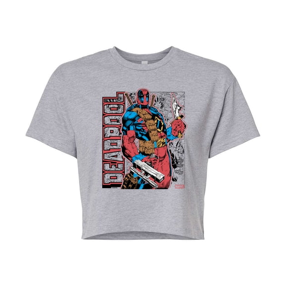 Marvel Deadpool - Comic Book Panel - Juniors Cropped Graphic T-Shirt