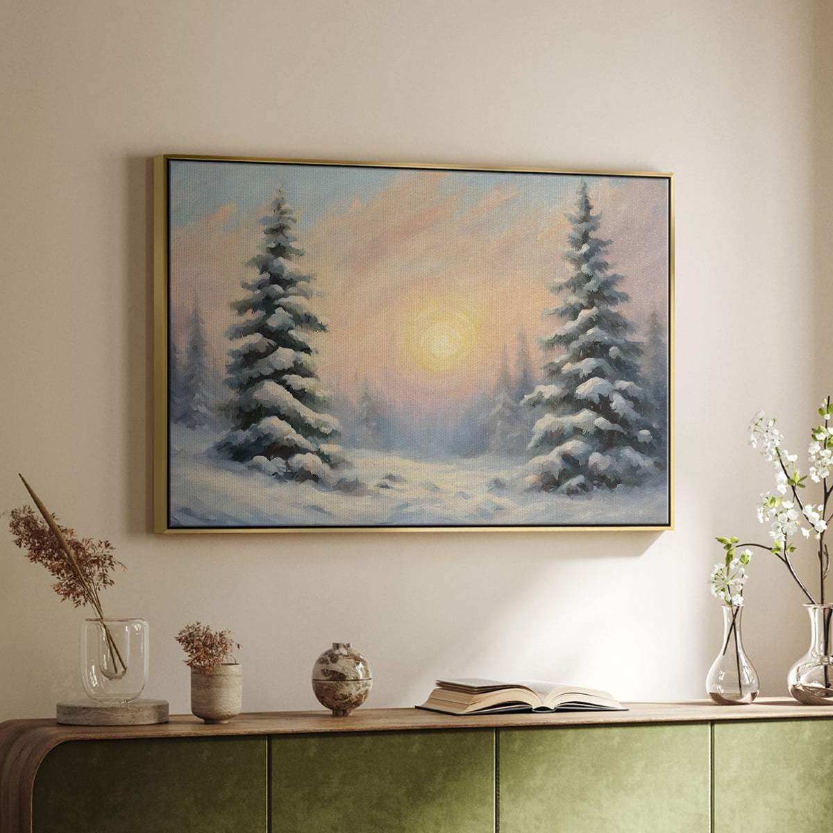 Vintage Landscape-CCIII By Wexford Home Framed in Gold Wood Gallery Wrapped Canvas 25 in. x 37 in.