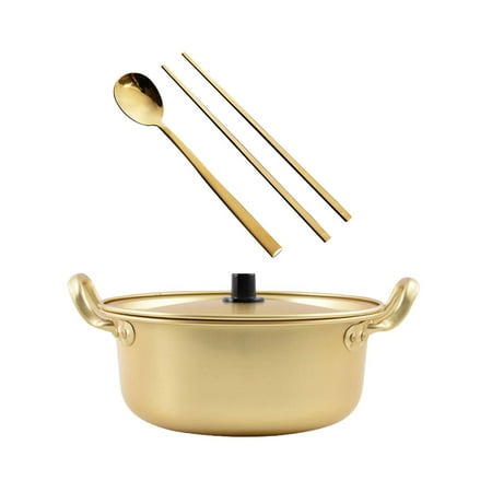 

FRCOLOR 1 Set Hot-pot Pot Double Handle Pot Noodle Cooking Pot Aluminum Wok with Spoon