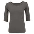 thumbnail image 6 of Sillenn Basic T Shirts Half Sleeve Tee Shirts Round Neck Trendy Casual Blouses Basic Fit Tee Tight Casual Basic Tees 1/2 Sleeve Tops for Women Slim Fitted Tops Cotton Stretchy T-Shirts Grey 5Xl, 6 of 7