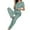 Green, variant on RKSTN Pajama Set for Women Solid Color Short Sleeve Crew Neck Pajamas Top and Cuffed Pant 2Pc Comfy Breathable Nightwear