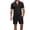 Black, variant on Riecok Big and Tall Short Sets 2 Piece Lounge Sets Collared Short Sleeve Zip Tops and Drawstring Shorts Loose Outfits White 3XL