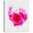 thumbnail image 2 of Pink Hand drawn Rose on White - Floral Canvas Art Print, 2 of 4