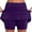 Purple_001, variant on Women's Oversize Casual Tennis Skirt with Pockets Solid Color Elastic Waist Yoga Sport Shorts Athletic Skirt Army Green_002,L