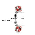 thumbnail image 3 of Multi Stone Set Curved Barbell 16g 1.2mm Piercing for Cartilage eyebrow piercing, 3 of 7