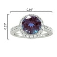 thumbnail image 5 of 4.85 Carat Round Cut Color Changing Alexandrite and White Topaz Halo Ring in Sterling Silver Women Ring, 5 of 6