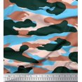 thumbnail image 1 of Soimoi Crepe Silk Fabric Two Tone With White Camouflage Print Fabric by the Yard 42 Inch Wide, 1 of 1