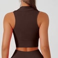 thumbnail image 6 of Women's Sleeveless Turndown Collar Solid Color Comfy Daily Tank Tops Casual Workout | CSEONE,Coffee L, 6 of 6