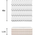 thumbnail image 3 of FMSHPON Grey Chevron Pattern Set of 4 Coaster for Drinks, Absorbent Ceramic Stone Coasters Cup Mat with Cork Base for Home Kitchen Room Coffee Table Bar Decor, 3 of 4