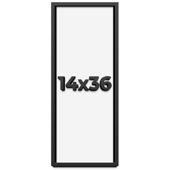 14x36 Shadow Box Frame Black | 1 inches Deep Real Wood Contemporary Shadowbox Display Frame | UV