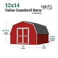 thumbnail image 4 of Little Cottage Co. 12x14 Value Gambrel Barn with 4 ft. Sidewalls, Outdoor Wood Storage Shed Do-It-Yourself Precut Kit, 4 of 13