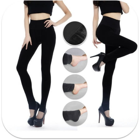 New Women's New Winter Thick Warm Fleece Lined Thermal Stretchy Leggings Pants,Black