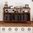 thumbnail image 3 of Large Record Player Stand Record Storage Cabinet Wood Mid Century Modern Turntable Stand for Bedroom Living Room Office, 3 of 10