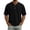 Black, variant on Men's Casual Round Neck Short Sleeve Button Up Shirt, Soft Cotton Top for Everyday Wear