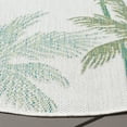 thumbnail image 3 of SAFAVIEH Courtyard Jaden Botanical Indoor/Outdoor Area Rug, Ivory/Green, 6'7" x 6'7" Round, 3 of 11