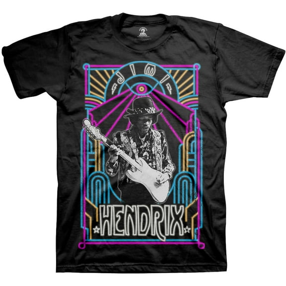 Men's Jimi Hendrix Electric Ladyland Neon T-shirt Small Black
