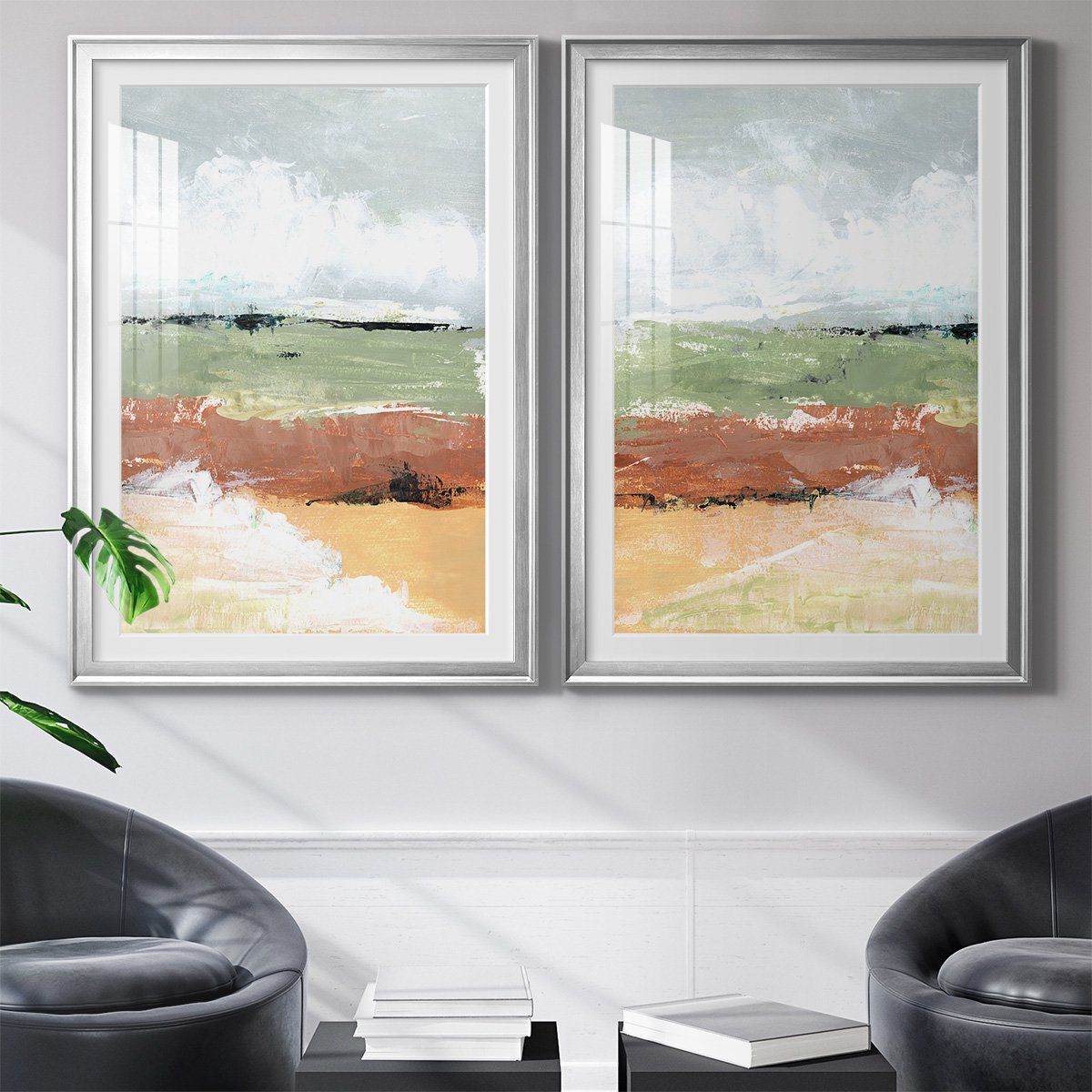 Wexford Home Quiet Prarie Grove I Premium Framed Print, 18.5" x 24.5" - Ready to Hang, Silver (Set of 2)