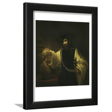 Aristotle with a Bust of Homer Framed Print Wall Art By Rembrandt van