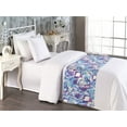 thumbnail image 2 of Abstract Boho Bed Runner, Psychedelic Vibes Floral Like Silhouettes Hues Pattern Trippy Art, Decorative Accent Bedding Scarf for Hotels Homes & Guest Rooms, Twin, Quartz Sea Blue Cream, by Ambesonne, 2 of 3