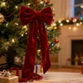 thumbnail image 4 of Christmas Tree Topper Bow Large Red Bow for Decor, 17.7 x 35.4 In Birthday Party Backdrop, Ribbon Hanging Decor for Christmas Room Backdrop Wedding Party Decorations, 4 of 5