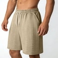 thumbnail image 5 of KIHOUT Men's Cable Knit Textured Casual Shorts Elastic Waist Drawstring Pocket Heavyweight Summer Athletic Workout Daily Wear Above Knee Shorts, 5 of 5