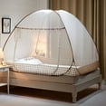 thumbnail image 2 of Mosquito Net for Bed,Pop-up Mosquito Net Tent for Indoor and Outdoor Use, Portable Double Door Travel Mosquito Net with Net Bottom, Insect Screen-Brown Edge, 2 of 6