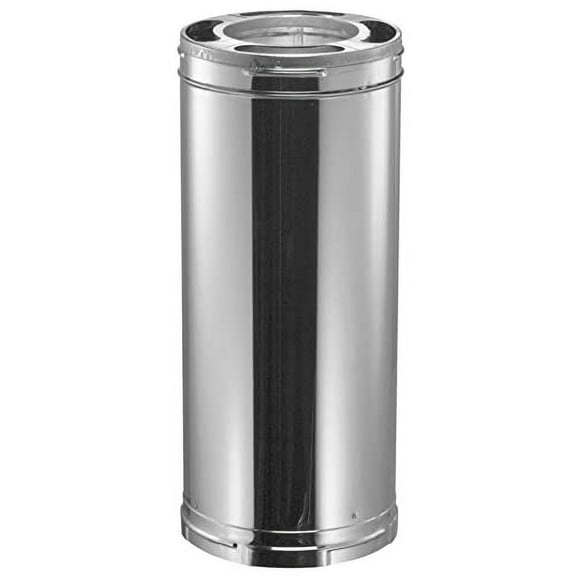 DuraVent DuraPlus 12 x 6 Inch Diameter 430 Stainless Steel Triple Wall Wood Burning Stove Pipe Connector to Vent Smoke and Exhaust, Silver