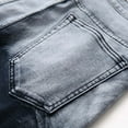 thumbnail image 6 of Luwomo Leisure Jeans Mens Ripped Slim Fit Style Color Block Long High Waist Straight Leg Trousers with Pockets Regular Denim Pants Blue,38, 6 of 9